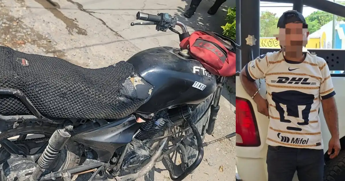 Detienen a motociclista con presuntas drogas en Ciudad Victoria